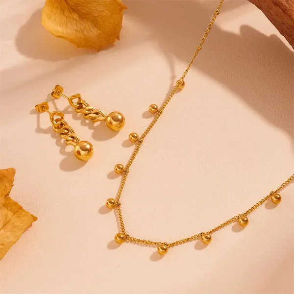 Gold_Steel_Ball_Jewelry_Set_For_Women